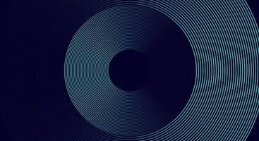 Dark Abstract Circular Line Background Modern Blue Ring Pattern on Navy vector