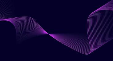 Vibrant Neon Purple Wave Lines on Dark Background Abstract Minimal Art vector