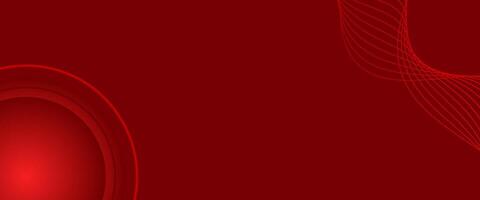 Red Abstract Wave and Circle Background with Gradient Design vector