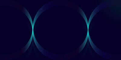 Abstract Neon Circular Lines Background in Dark Gradient vector