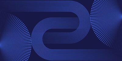 Blue Halftone Circular Lines and Dots Abstract Background Design vector