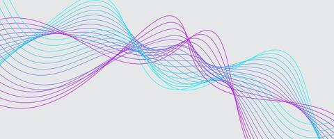 Vibrant Abstract Twisted Wave Line Background on Light Grey vector
