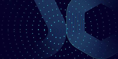 Futuristic Blue Line and Dot Pattern Tech-Inspired Abstract Hexagon Background vector