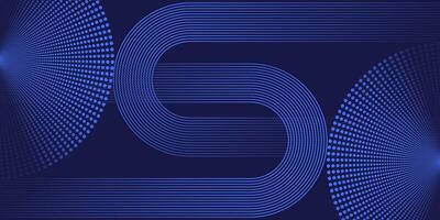 Dark Blue Abstract Halftone Wave Lines Background Design vector