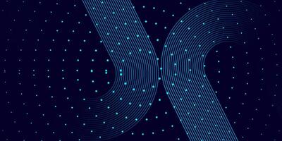 Futuristic Blue Curve Dot Line Background Abstract Digital Art Pattern vector