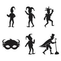 Set of silhouettes of carnival costumes design vector