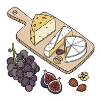 Gourmet Cheese Grapes Elegant design vector