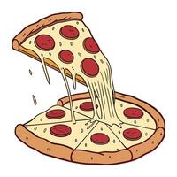 Classic Pizza Slice Tasty Art vector
