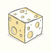 Sketched Cheese Variety Dairy vector