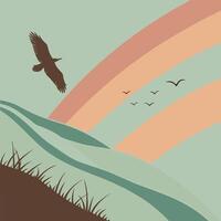 Minimal Bird Nature Peaceful Design vector