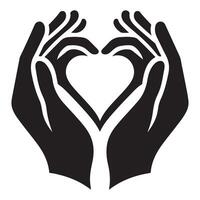 Hands Forming a Heart Shape silhouette vector