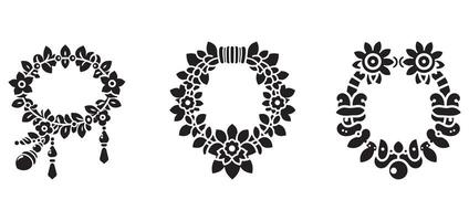 Silhouette icon of flower garland vector