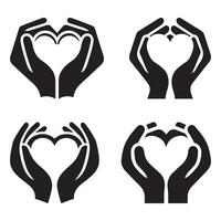 Hands Shaping a Heart Symbol in Silhouettes vector