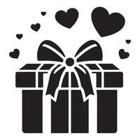 Gift Box with Hearts and Ribbon A Festive Celebration vector