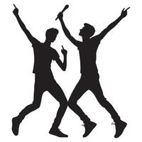 Dancing Silhouette with Energetic Moves vector