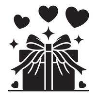 Gift Box with Hearts and Ribbon design vector