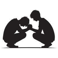 Sad Friends Comforting Each Other Silhouette design vector