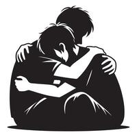 Friendship Day Hug Between Close Friends Illustration vector