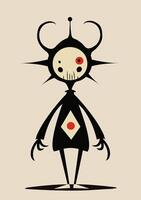 Cartoon character the style of Joan Miro Abstract Painting with Geometric Shapes. vector