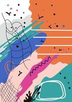 Psychedelic liquid abstraction. Poster with geometric elements of texture. vector