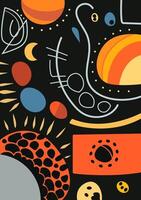 Psychedelic abstraction. Scandinavian style of painting with geometric elements of texture. vector