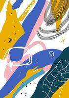 Poster Psychedelic liquid abstraction. Scandinavian style of painting with geometric elements of texture. vector