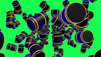 Exploring vibrant digital designs featuring colorful perspective of geometric barrel shapes in motion video