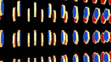 Exploring geometric patterns and colors in a captivating dynamic display video