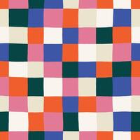 Playful Checkered Pattern In Multicolor in Blue and Red vector