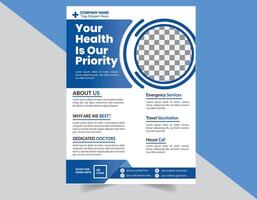 Unique medical health care flyer and poster design template vector