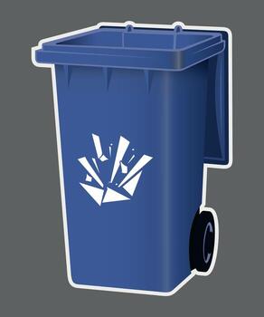 blue empty plastic container for glass isolated on gray background vector