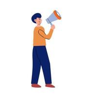 Flat illustration representing communication, announcement, leadership vector