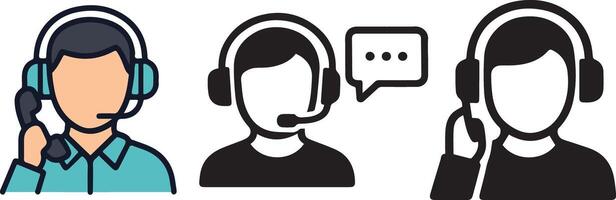 Customer service representatives with headsets call center vector