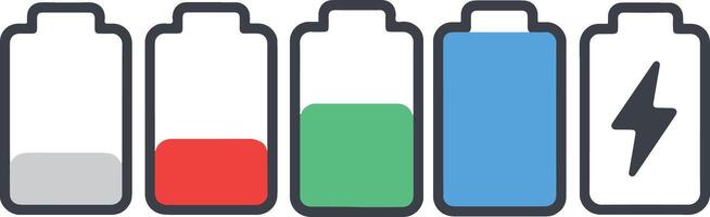 Battery level indicators charging power energy vector