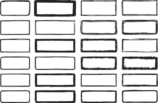 Hand drawn rectangular frames rectangle border vector