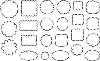 Scalloped and wavy bordered shapes borders frames vector