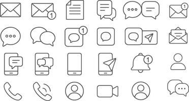 Communication and notification icons envelope message vector