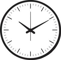 Black and white clock face time analog vector
