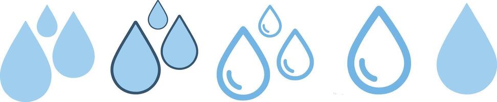 Blue water drops falling liquid vector