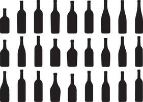 Multiple black wine bottles glass bottle beverage container vector