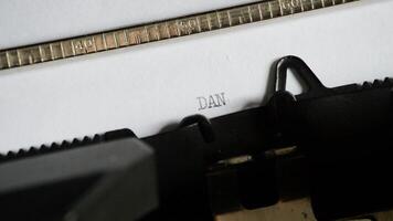Typing the word DANGER with an old manual typewriter video