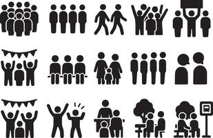 People groups gathering celebration communication crowd vector