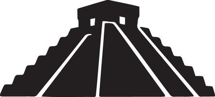 Ancient pyramid structure architecture black vector