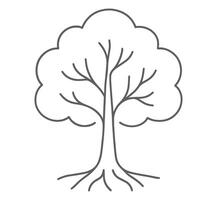 Simple tree outline with roots nature plant vector