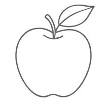 Apple fruit leaf stem food vector