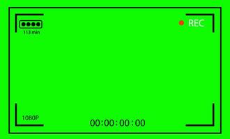 Chroma key modern digital camera focusing screen isolated on green background vector