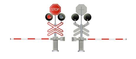 traffic light, Railway barriers close isolated on white background, design concept for start up, business solutions,development and innovation, creativity, vector