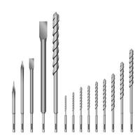 Set of various drill bits vector