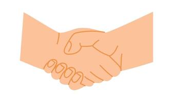 Two hands shaking firmly, symbolizing agreement, partnership, or successful negotiation in business or personal relationships, expressing trust and collaboration vector