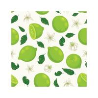 Lemon pattern with leaves and flowers vector